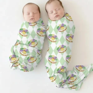 Mardi Gras Donut Bamboo Swaddle Blanket