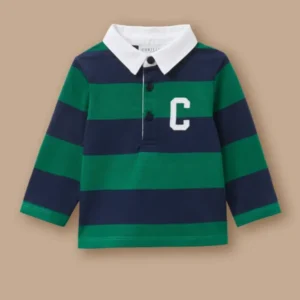 Baby-Poloshirt im Rugby-Stil – Bio-Baumwolle