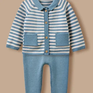 Gestreiftes Strickset für Babys