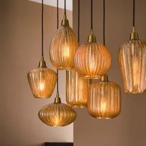 Pendelleuchte „Lumina“ – mit handgefertigten Lampenschirmen aus Glas