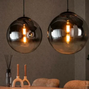 Pendelleuchte „Ceralis“ – Rauchglas mit Farbverlauf im Bubble-Design
