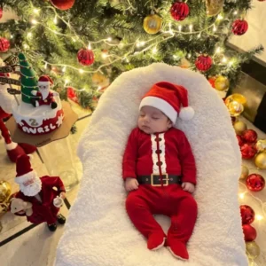Tiny Claus Bamboo Zipper Footie