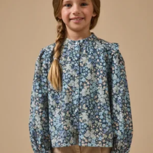 Mädchen-Samthemd mit Liberty®-Stoff