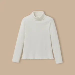 Mädchen-Unterziehpullover mit Stehkragen – Bio-Baumwolle