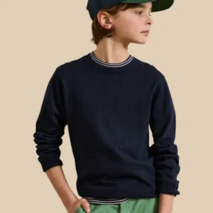 Jungenpullover mit Rundhalsausschnitt