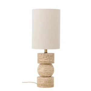 Tischlampe Alvara – echter Travertin in Natur, skulpturales Designobjekt