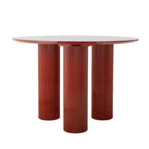 Esstisch Rufia – Skulpturales Design in Rot