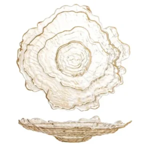 Schale Amiri – aus Glas in Natur mit sanfter Wellenform