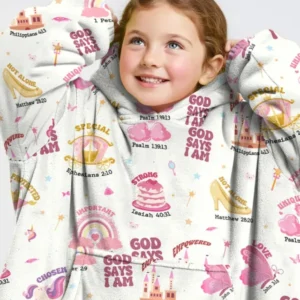 God Says I Am Girl Wearable Bamboo Blanket Hoodie