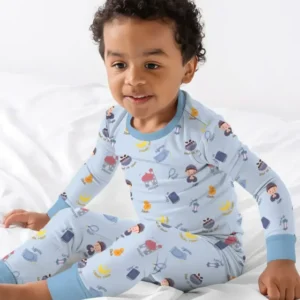 Cute Ramadhan Mubarak Bamboo Two Piece Long Sleeve Pajama Set
