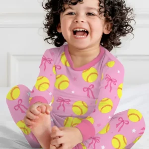 Softball Lovers Bamboo Two Piece Long Sleeve Pajama Set