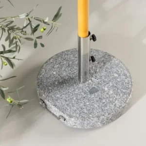 Sonnenschirmständer Dom - 40 kg Granit Schirmständer mit Rollen in Grau