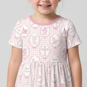 Custom Name Baptism Straight Outta Holy Water Bamboo Twirl Dress