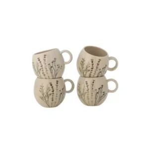 Becher Velour - aus Steingut gefertigt / 4er Set Multipack
