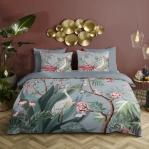 Descanso Satin Bettdecke "Sarenza" - Grau - Dubbele instopflap