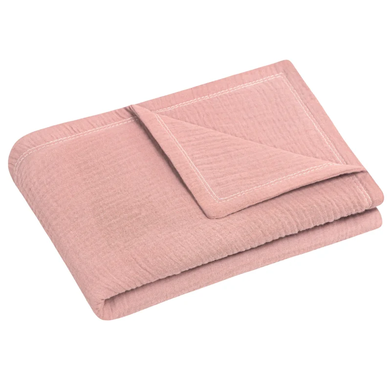 Kuscheldecke aus Baumwollmusselin, Dusty Rose