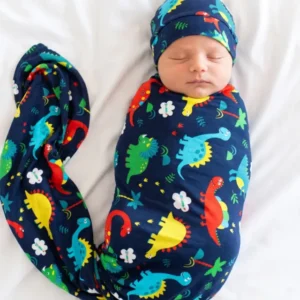 Dinosaur Baby Bamboo Swaddle Blanket