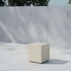 Garten Beistelltisch Quira - in Beige aus Aluminium und Polypropylen