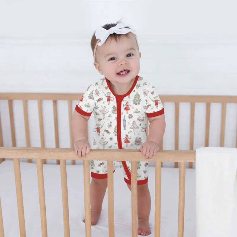 Sweet Nutcracker Holiday Matching Mom And Baby Bamboo Shorty Zippy
