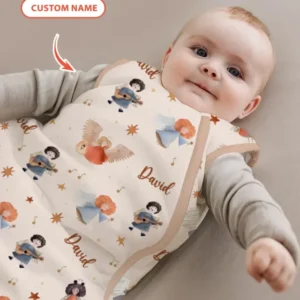 Guardian Angels Custom Name Bamboo Sleep Bag