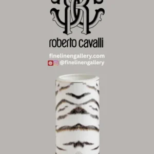 Roberto Cavalli Home Medium Vase TIGER diam. 3.75", H 7.75" - Palais Royal Linen Gallery