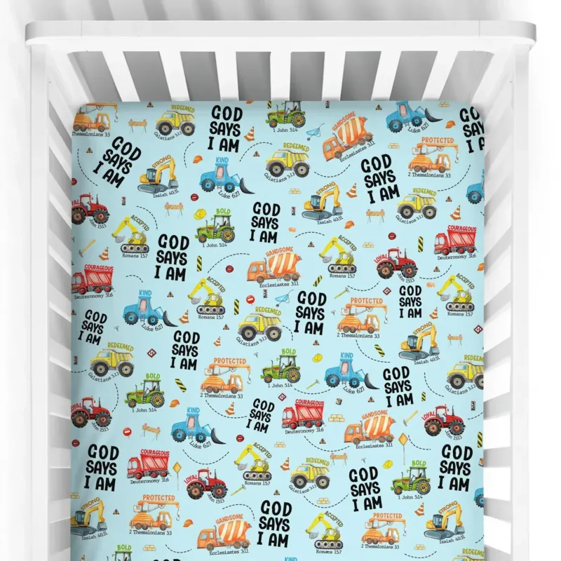 God Says I Am Bamboo Fitted Crib Sheet