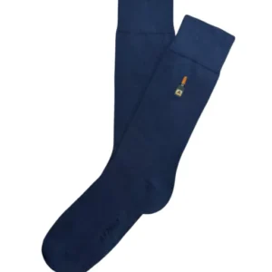 Chaussettes coton brodées champagne homme 1