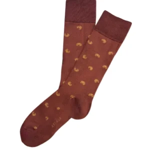 Chaussettes coton croissant bordeaux homme 1