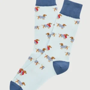 Chaussettes coton tobbie bleu homme 1