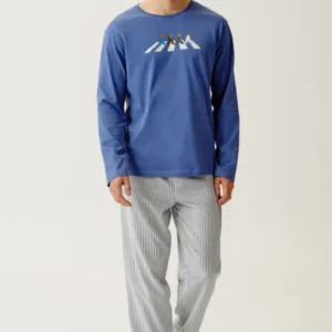 Pyjama en jersey épais et flanelle de coton A'Bear Road homme 1