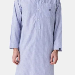 Chemise grand-père rayure Bleu 1