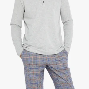 Tee-shirt Homme manches longues Coton Gris 1
