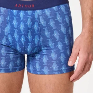 Boxer homme Pacifique Imprimé banc de baleines bleues 1