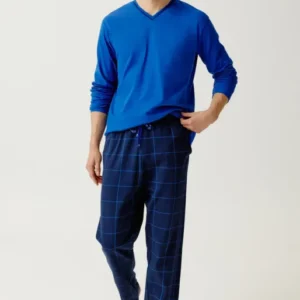 Pyjama long Homme Windsor Marine et Bleu 1
