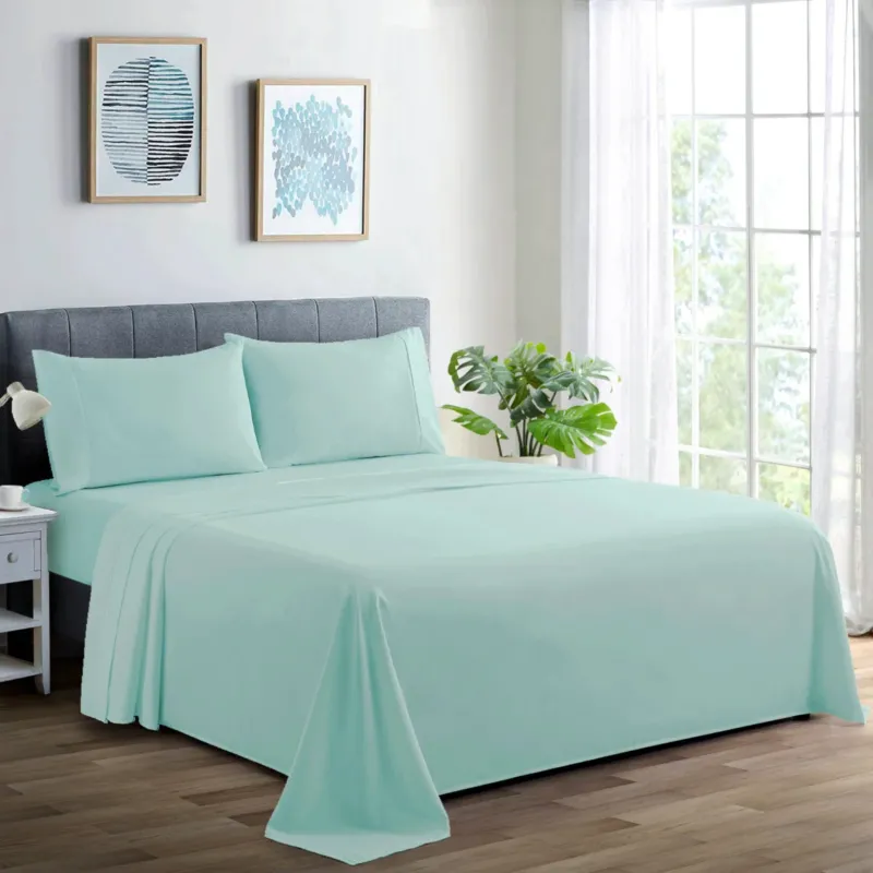 Solid 600 Thread Count Cotton Blend Sheet Set AQUA