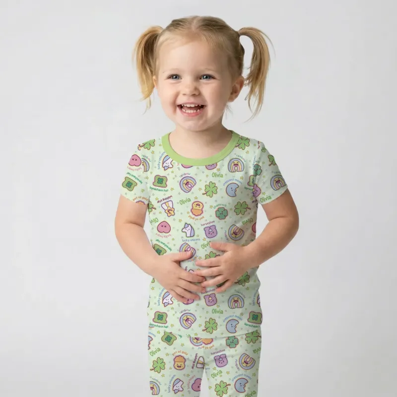 Lucky Charm Bamboo Two Piece Short Sleeve Pajama Set