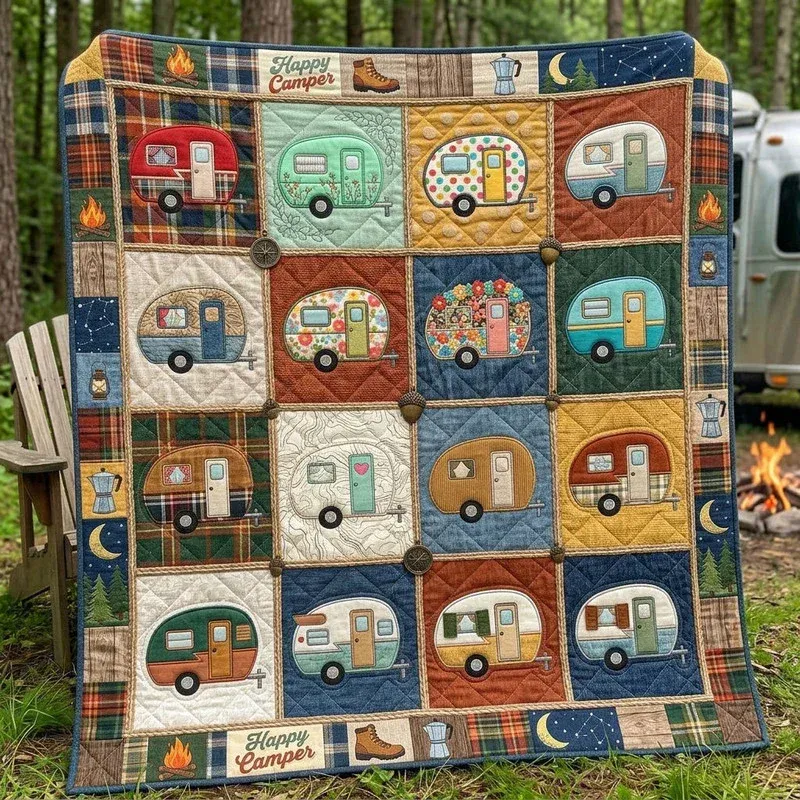 Autumn Camper Trail Bamboo Quilt Blanket