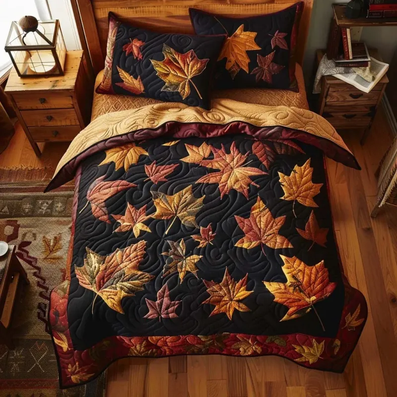 Autumn Leaves Bamboo Quilt Bedding Set