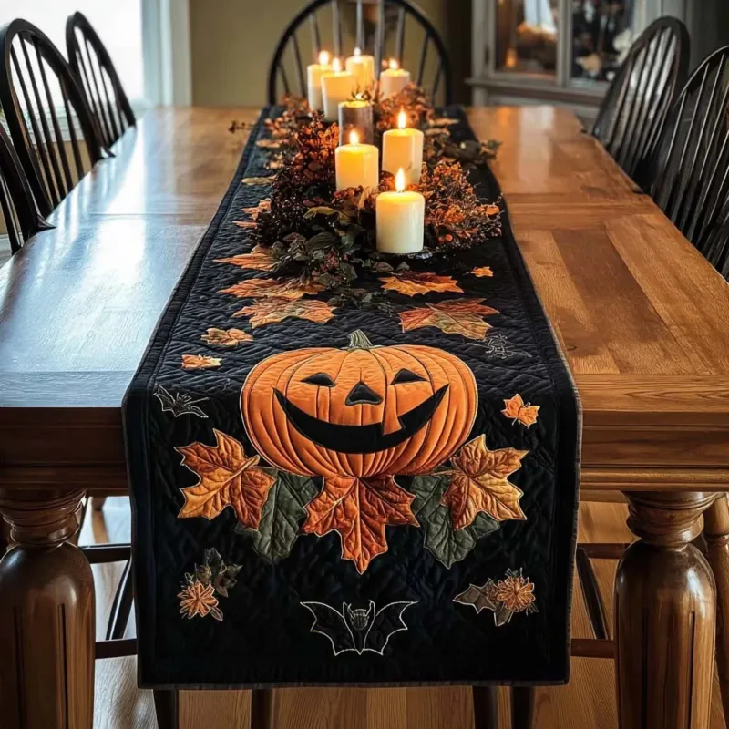 Autumn Pumpkin Fright Quilt Table Runner