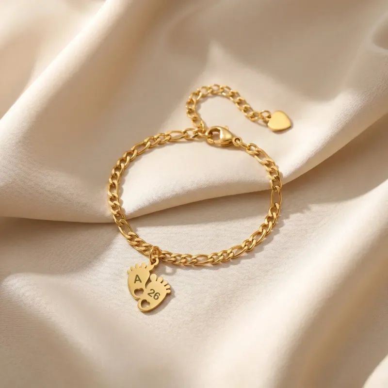 Tiny Steps: Personalized Baby Feet Anklet