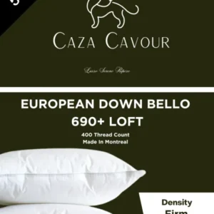 European down pillow by Palais Royal Linen Gallery, BELLO 690+ Loft firm pillow with plush down filling for comfortable support.