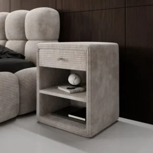 Designer Nachttisch Amy in Cord