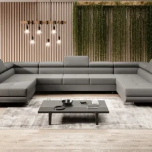 Designer Sofa Taormina mit Schlaf- und Klappfunktion in Bouclé