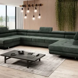 Designer Sofa Taormina mit Schlaf- und Klappfunktion in Cord