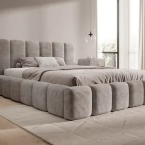 Designer Polsterbett Tevara in Cord mit Stauraum