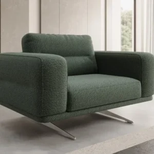 Designer Sofa-Sessel Torino mit Armlehnen in Bouclé
