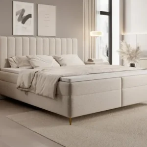 Boxspringbett Chelsea in Strukturstoff mit Stauraum