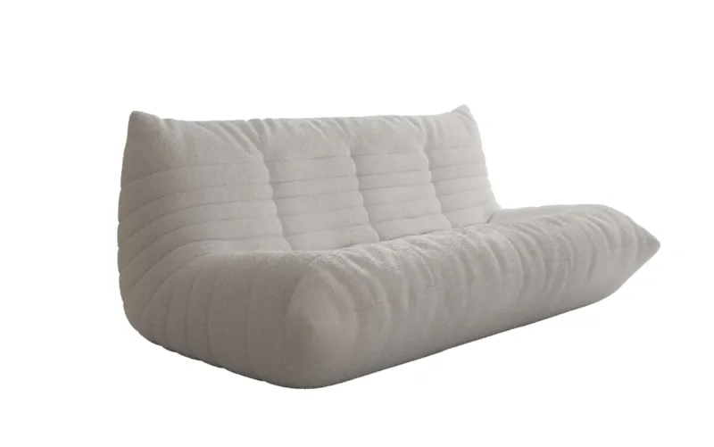 Designer 3 Sitzer Sofa Calmo in Teddy Bouclé – Bild 4