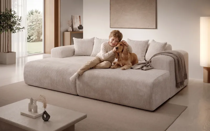 Designer Lounge-Sofa Shelly in Cord – Bild 3