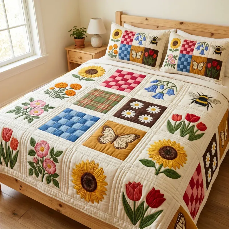 Blossom Haven Bamboo Quilt Bedding Set